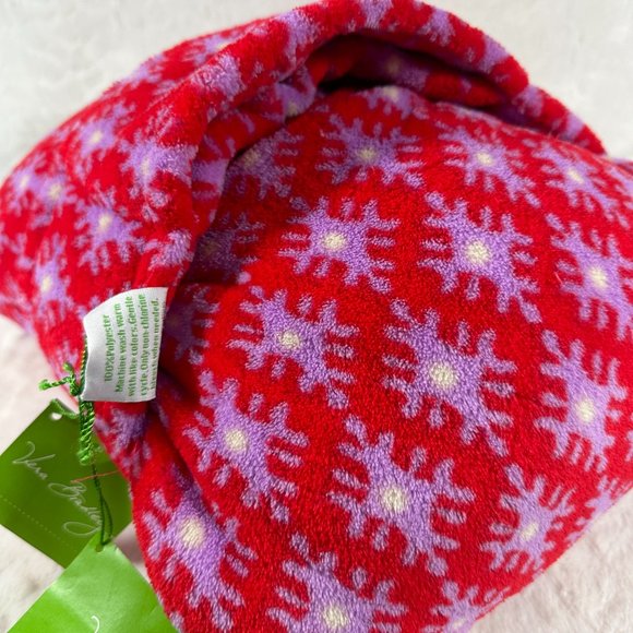 NWT Vera Bradley Petite Paradise Red Fleece Travel Blanket 60" X 45" Carry-On - Picture 5 of 9